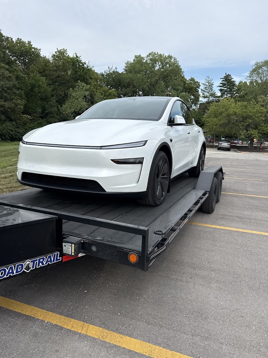 Tesla on 20ft Car Hauler