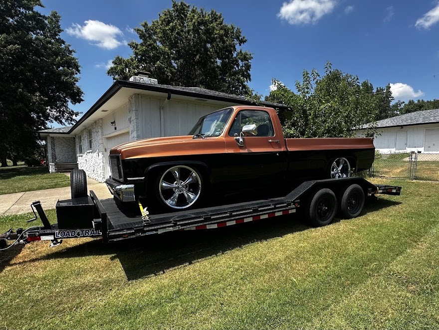 Classic truck on Car Hauler